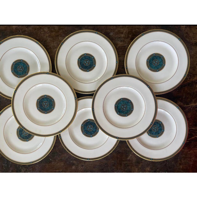 Green Royal Doulton Green 8” Plates in Biltmore Pattern - Set of Eight (8) For Sale - Image 8 of 10