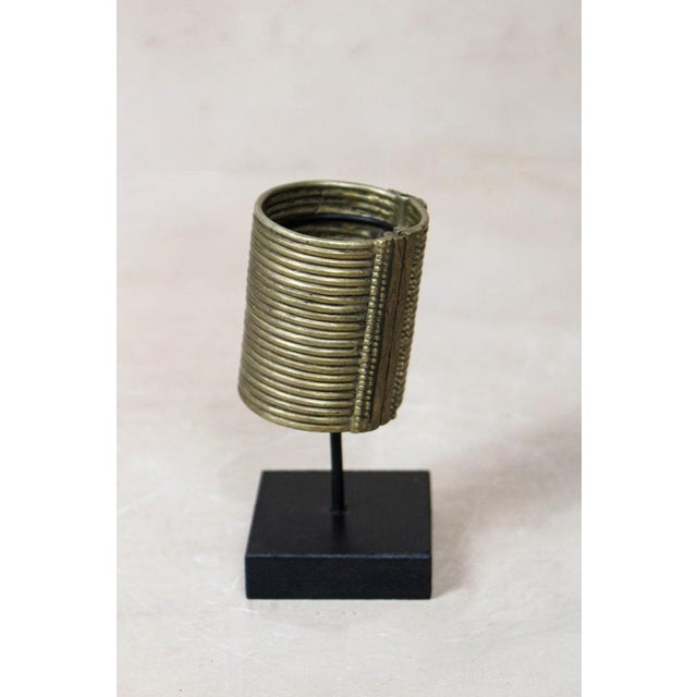 Ethiopian Cast Silver-Toned Bracelet For Sale - Image 4 of 5