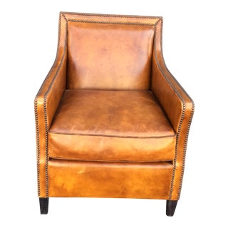 Brown Leather Club Chair For Sale