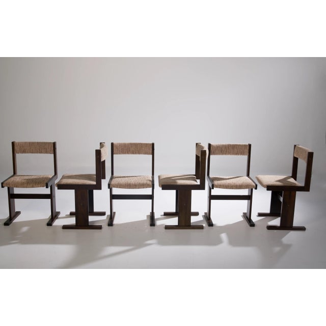 Gangsø Furniture Brutalist Dining Chairs, 1970s, Set of 6, in Very Good conditions. Designed 1970 to 1979 This piece is...