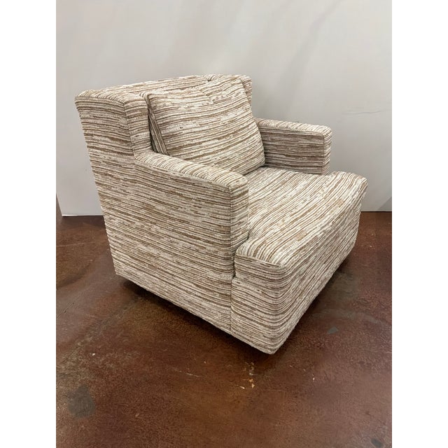 Cream Revelation Unwind Swivel Chairs / Wheat - Pair. For Sale - Image 8 of 9