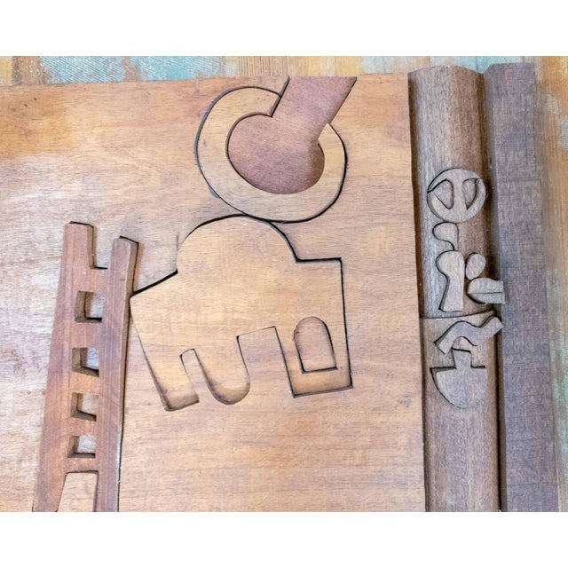 Mid-Century Modern 1981 Bas Relief Wood Wall Sculpture "Crab Nebula" by Hugh Townley For Sale - Image 3 of 17