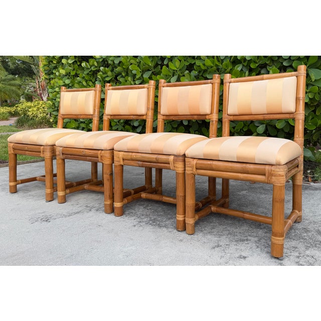 Contemporary Vintage Elephant Bamboo Dining Chairs, Set of 4 For Sale - Image 3 of 10