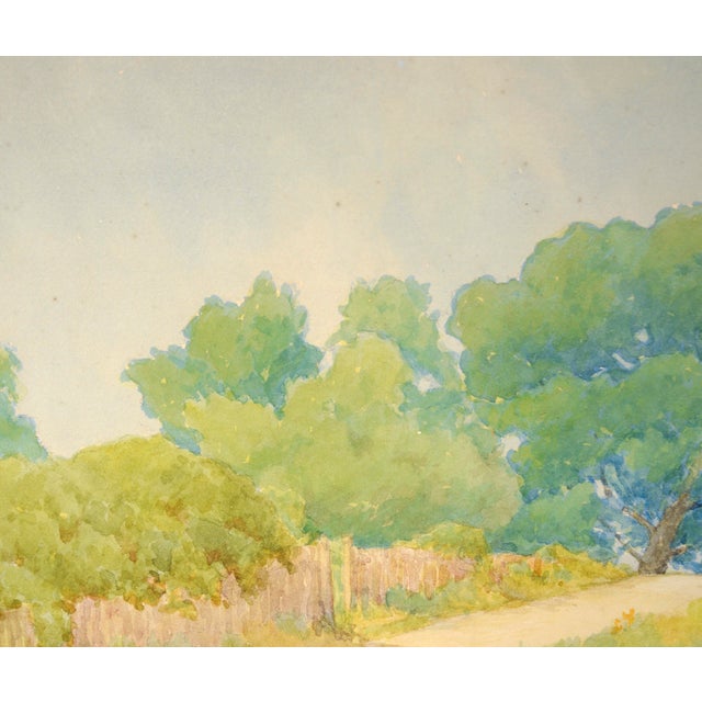 Paper California Golden Poppies and Blue Oaks - Rural Landscape in Watercolor on Paper by Marie English Williams For Sale - Image 7 of 10
