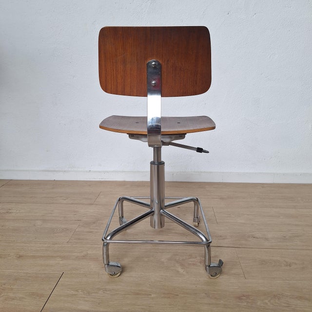 1950s Office Swivel Chair in Plywood from Bremshey & Co., 1950s For Sale - Image 5 of 10