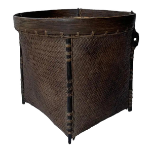 Rattan Basket Dayak Tribe Hand-Woven From Kalimantan, Borneo, Mid 20th Century