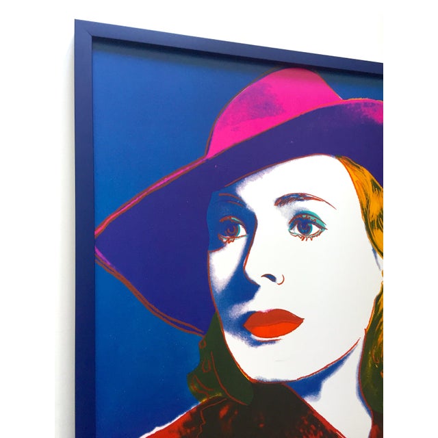 Andy Warhol Foundation Vintage 1993 Lithograph Print Framed Pop Art Poster " Ingrid Bergman : With Hat " 1983 For Sale In Kansas City - Image 6 of 12