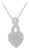 .925 Sterling Silver 1/3 Cttw Diamond Awareness Ribbon Halo Heart 18" Pendant Necklace (I-J Color, I2-I3 Clarity) For Sale