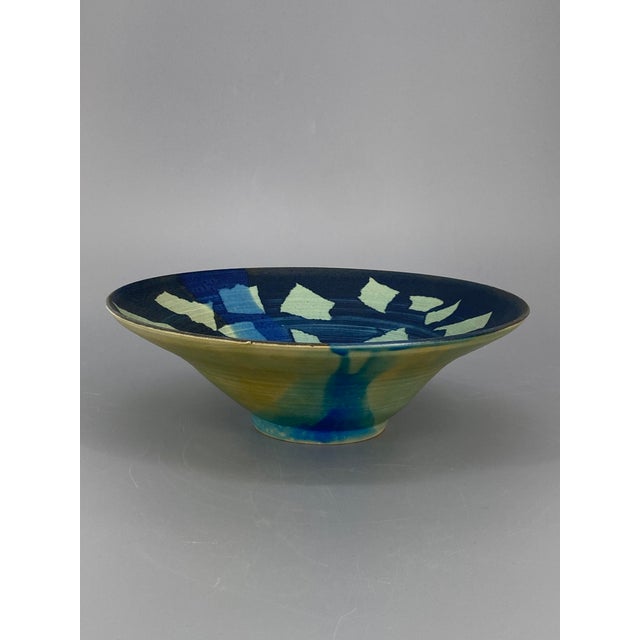 Blue Studio Ceramic Bowl by Monika Wicker, 1970s For Sale - Image 11 of 11