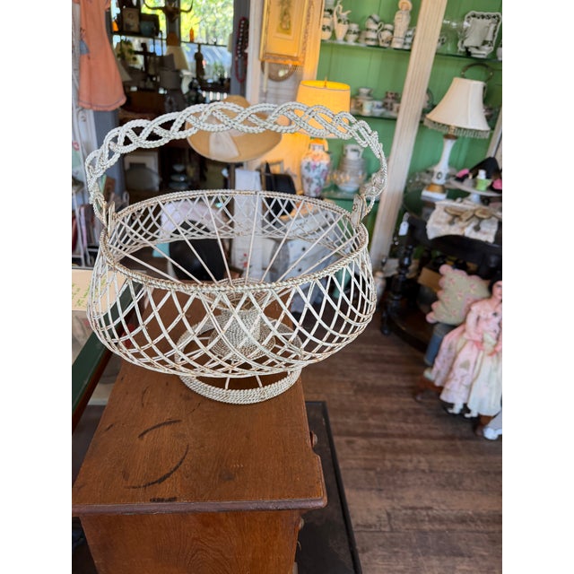 Vintage French Wire Basket For Sale - Image 10 of 11