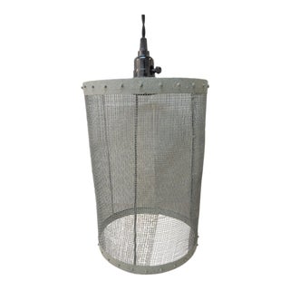 Vintage Industrial Canister Hanging Light For Sale