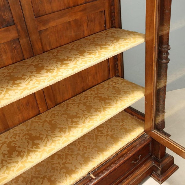 Walnut Display Cabinet with Glass Doors For Sale - Image 4 of 13