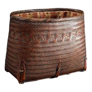 Early 20th Century Japanese Suzuki Gengensai Brocade Interior Hand Basket