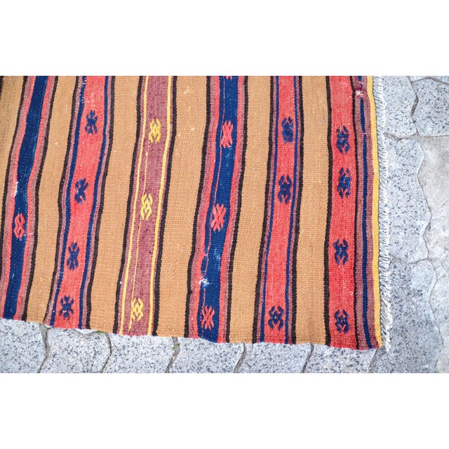 1960s Vintage Anatolian Kilim Rug For Sale - Image 10 of 11
