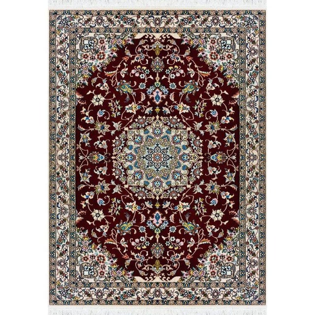 Hand-Knotted Nain Rug in Wool and Silk For Sale - Image 4 of 4