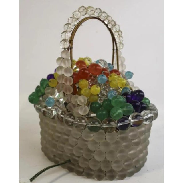 1930s Czechoslovakian Art Glass Fruit Basket Lamp, Czech Glass For Sale - Image 4 of 11