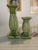 Chinoiserie Vintage Faux Bamboo Green Candle Holders - A Pair For Sale - Image 3 of 7