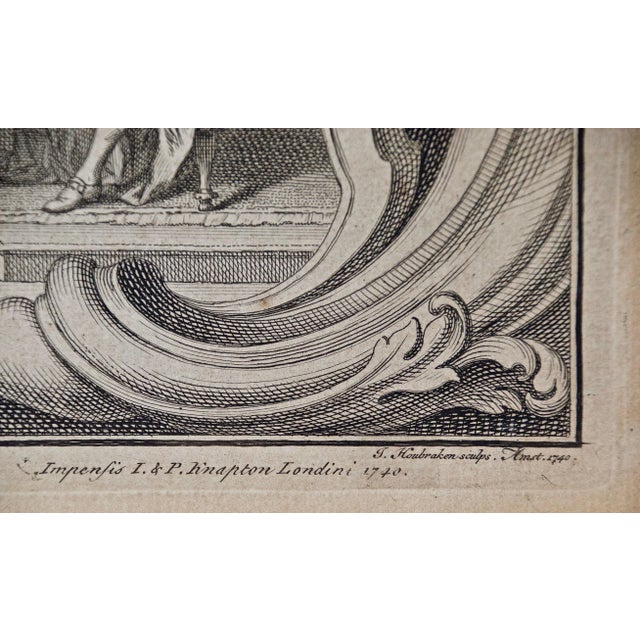 Mid 18th Century 18th Century Engraved Portrait of George Savile, Marquis of Halifax by Jacobus Houbraken, 1747 For Sale - Image 5 of 5