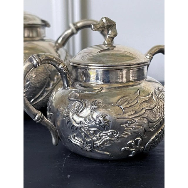 Early Chinese Export Silver Tea Service by Cutshing For Sale - Image 11 of 13