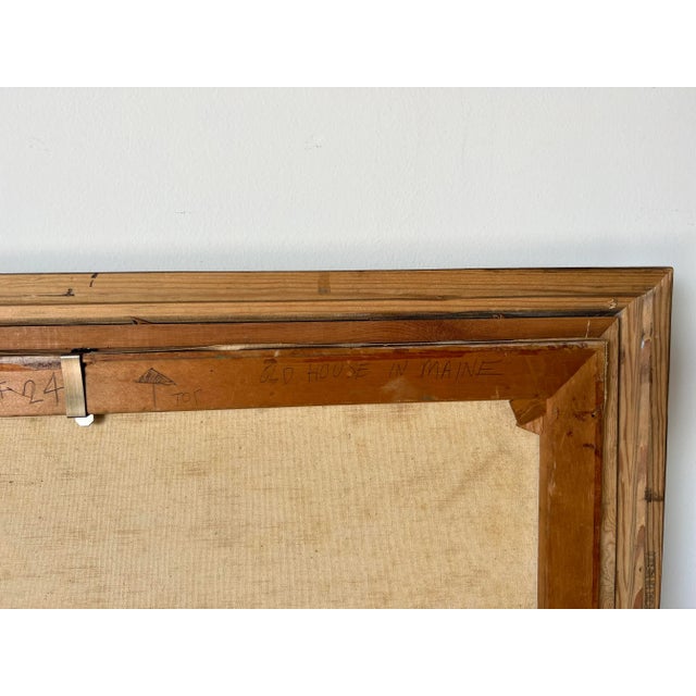 70's Vintage " Old House in Maine " Expressionist - Style Oil on Canvas Painting For Sale - Image 11 of 13