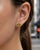 Metal Geometric Heart Peridot Stud Earrings, Silver, Gold, Pair For Sale - Image 7 of 8