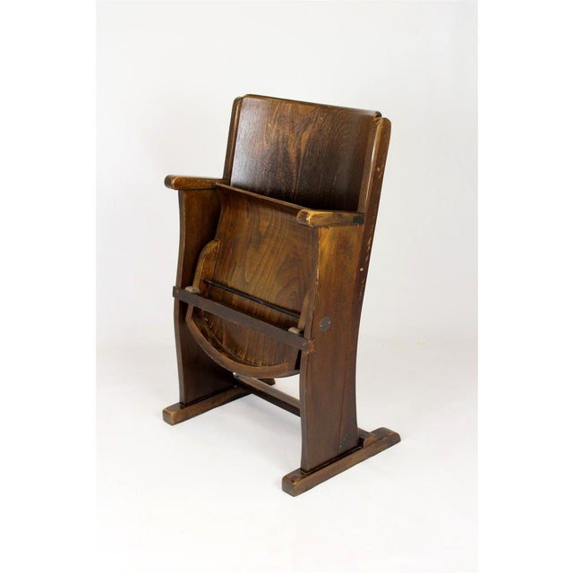 Vintage cinema armchair produced by TON (formerly Thonet), dating to the 1940s–1950s, Czech origin. Preserved in good...