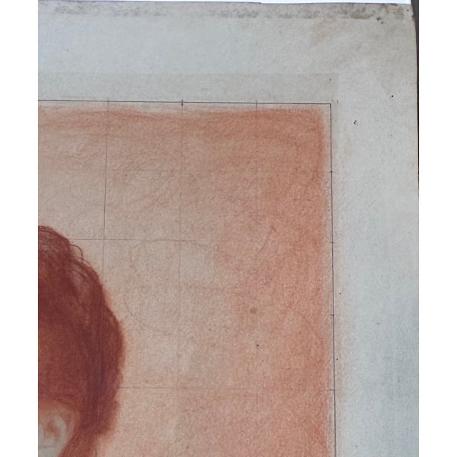 Drawing/Sketching Materials 19th Century Hand Drawn Original Sanguine Portrait of a Young Woman - Signed For Sale - Image 7 of 13