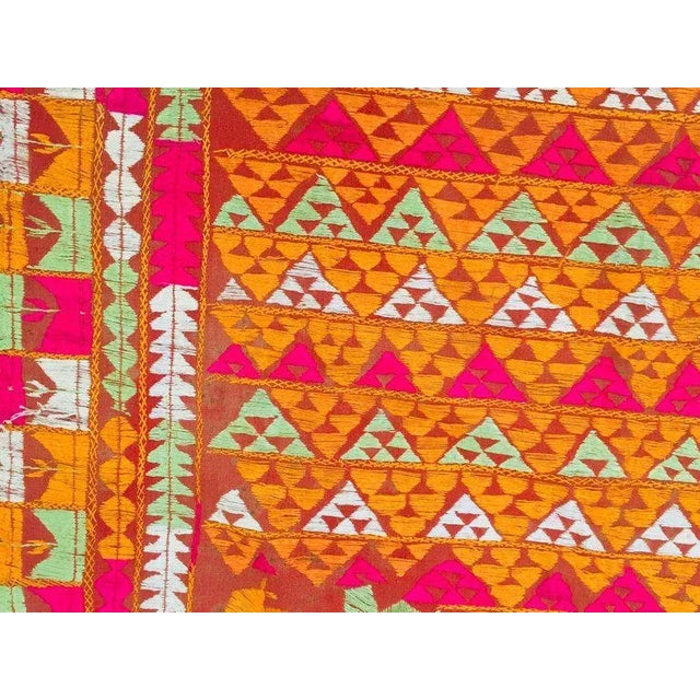 1960s Tribal Phulkari Wedding Shawl For Sale In Palm Springs - Image 6 of 13