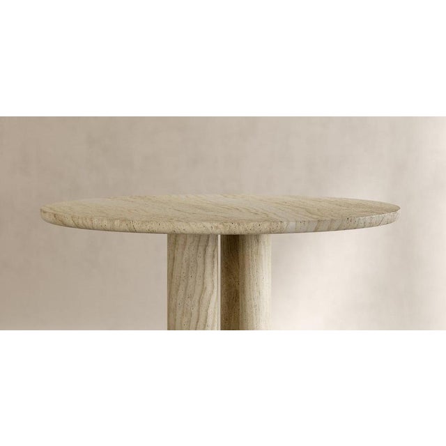 Not Yet Made - Made To Order Roman Dining Table II in Bianco Alabastrino Travertine by Paloma Editions For Sale - Image 5 of 7