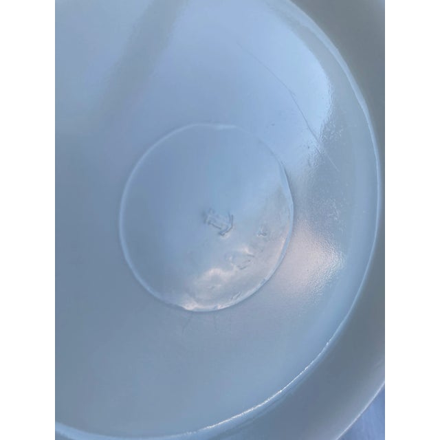 Shabby Chic Vintage Anchor Hocking White Milk Glass Grapevine Fruit Bowl Dish with Gold Trim For Sale - Image 3 of 10