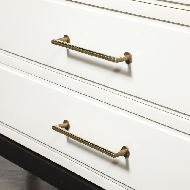 Mid-Century Cream Lacquer W/ Black Lacquer Supports Sideboard by Tommi Parzinger For Sale - Image 13 of 18
