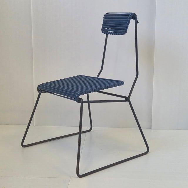Vintage Metal and Plastic Scoubidou Chairs, 1950s, Set of 3 For Sale - Image 6 of 17