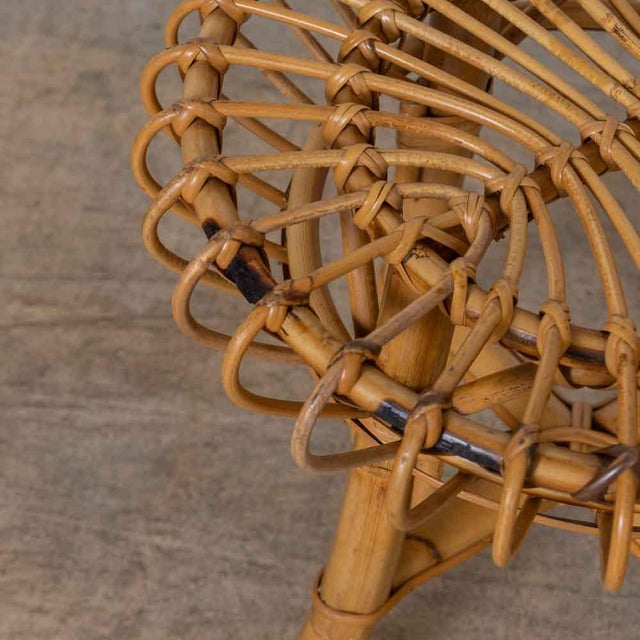 Tan Pair of 1960s Italian Rattan Stools in the Style of Franco Albini For Sale - Image 8 of 12