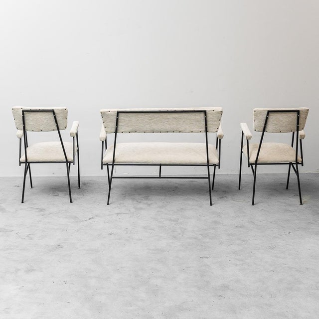 Metal Industrial Sofa and Armchair Set, 1970s, Set of 3 For Sale - Image 7 of 10