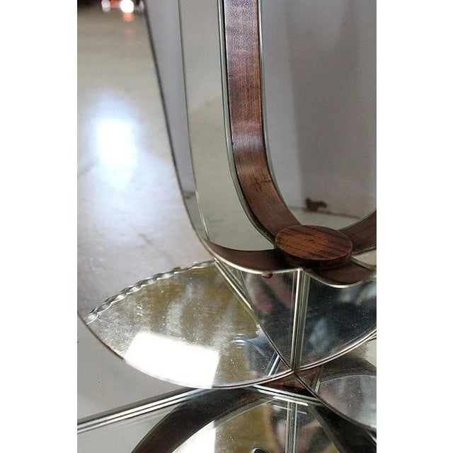 Small Mirrored Glass & Walnut Side Table, 1940s For Sale - Image 11 of 18