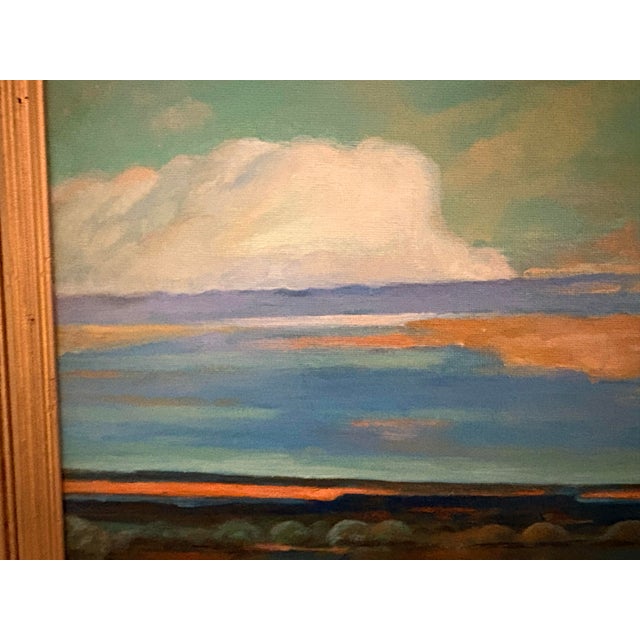 Vintage Skyscape Oil Painting on Canvasboard For Sale - Image 9 of 11