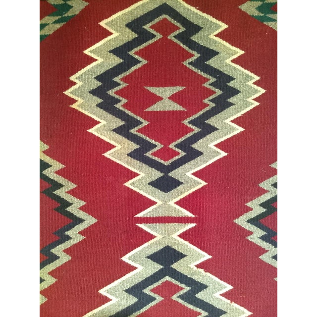 Textile Vintage American Navajo Rug, Storm Pattern, Wool & Cotton, Southwestern Rug, 2x3 For Sale - Image 7 of 7
