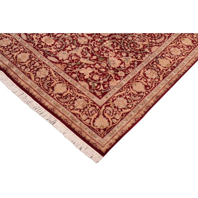 Shabby Chic Elegant Kashan Pak-Persian Red/Gold Wool Rug - 8'1'' X 10'1'' For Sale - Image 3 of 9