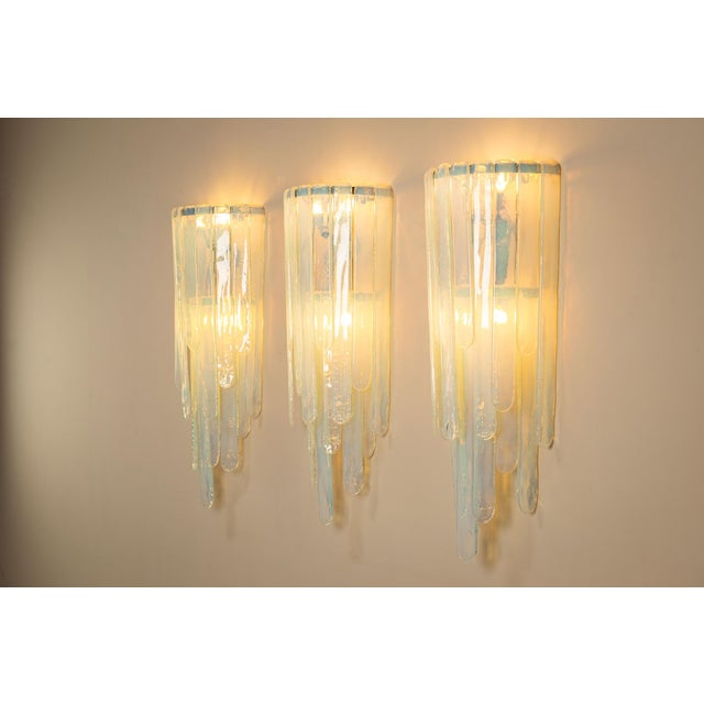 Large LP 242 Wall Lights in Opaline by Carlo Nason for Mazzega, 1970s, Set of 3 For Sale - Image 6 of 15