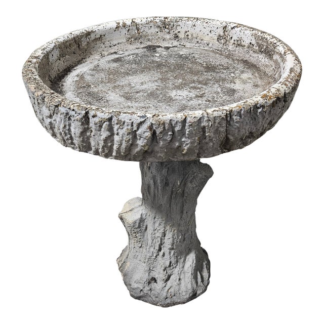 1980s Faux Bois Tree Trunk Bird Bath For Sale