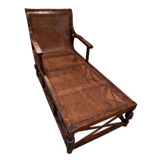 Antique Caned Chaise Lounge For Sale
