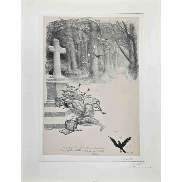 A Little Poor Woman is an Original Lithograph realized by Adolphe Léon Willette ( 1857-1926). Good condition included a...