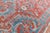 Brick Red 1930s Vintage Medallion Floral Rug Brick Red Blue Hand Knotted Wool Pile Rug - 4’ X 6’6” For Sale - Image 8 of 10