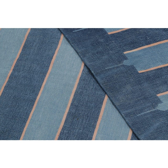 Oversized Vintage Dhurrie Striped Cotton Rug by Rug & Kilim, India, 1950–1959 For Sale In New York - Image 6 of 8