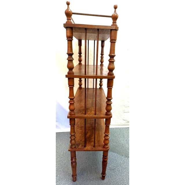Brown Early 1900's Victorian Étagère With Turned Legs and Four Fixed Shelves For Sale - Image 8 of 18