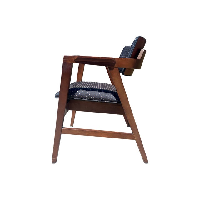 Vintage Mid Century Modern Gunlocke Dining Chairs 9 Available Walnut Floating Back Office For Sale - Image 12 of 12