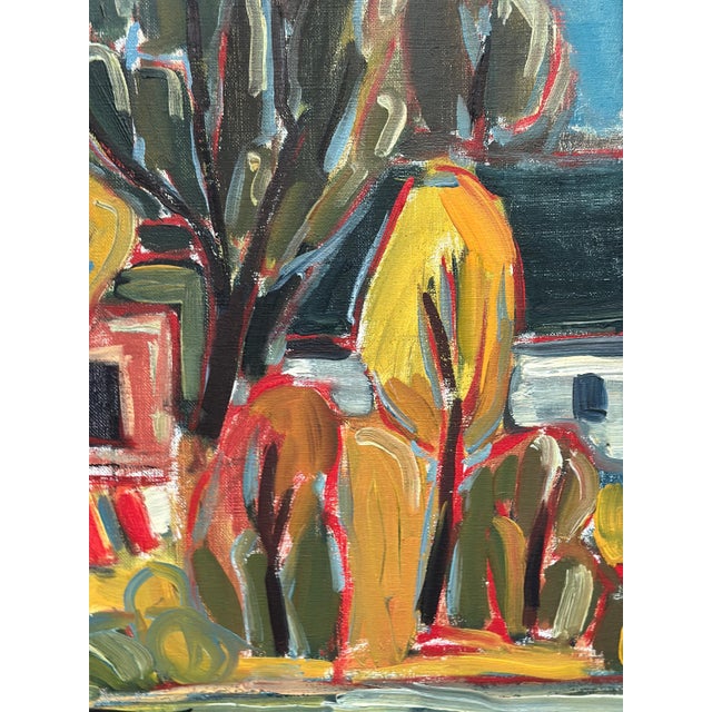 Unknown, Behind the Trees, 1950s, Oil on Canvas, Framed For Sale - Image 8 of 18