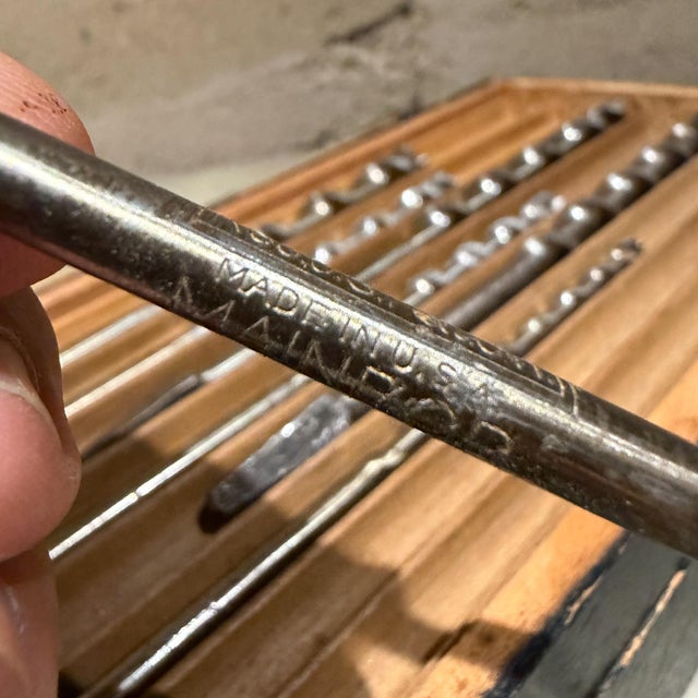 Vintage Tool Set Features Classic Auger Bits Irwing Carpenter Mid-Century For Sale - Image 16 of 18