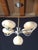 Metal Chrome Metal Chandelier with Five Pale Yellow Opaline Shades, 1950s For Sale - Image 7 of 7