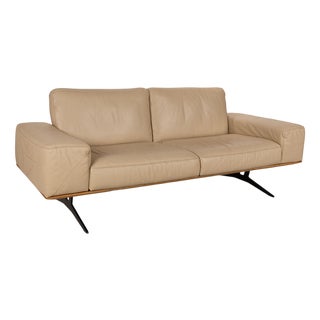 Leather Three Seater Beige Sofa from Koinor Hiero For Sale